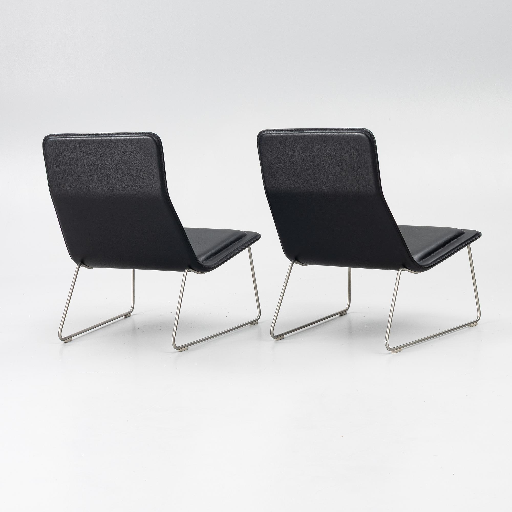 Jasper Morrison, a pair of 'Low Pad' lounge chairs, Cappellini, Italy.