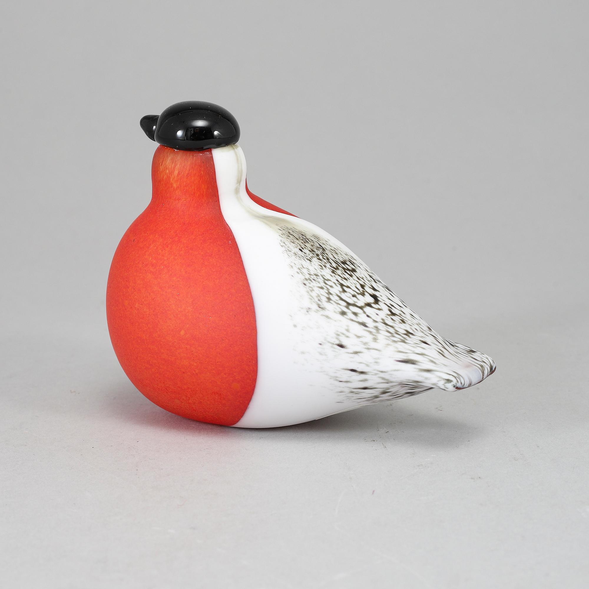 OIVA TOIKKA, a glass bird, Bullfinch (Punatulkku) 1994–. Signed O. Toikka Nuutajärvi.