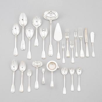 Koch & Bergfeld, a silver cutlery set, model Altfaden, Germany, second half of the 20th Century (71 pieces).