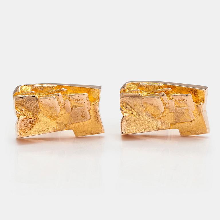 Björn Weckström, A pair of 14K gold cufflinks. Lapponia 1971.