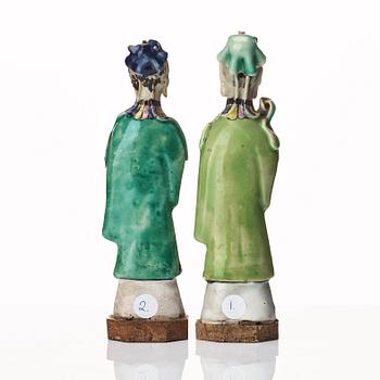 Figuriner, åtta stycken, porslin. Qingdynastin, 1800-tal.