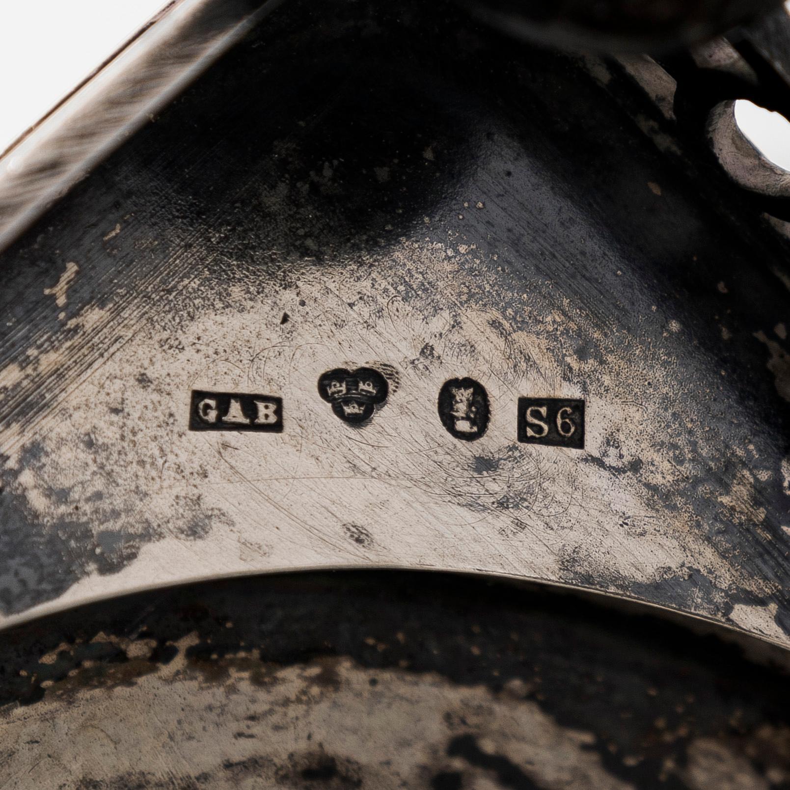 A lidded silver sugar bowl, GAB, Stockholm 1896.