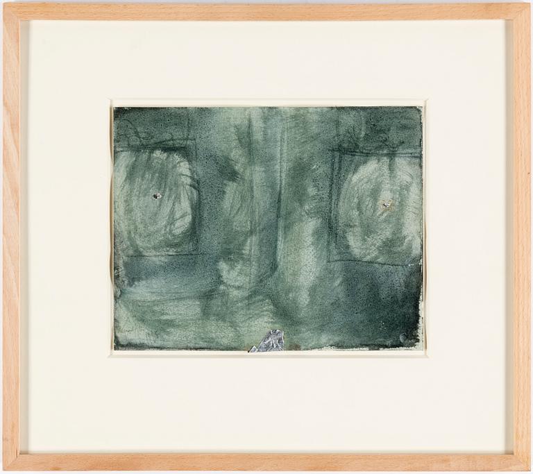 EDDIE FIGGE, watercolour and collage, signed and dated 1965.