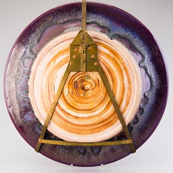 Toini Muona, a stoneware dish signed TM 1961, Arabia.