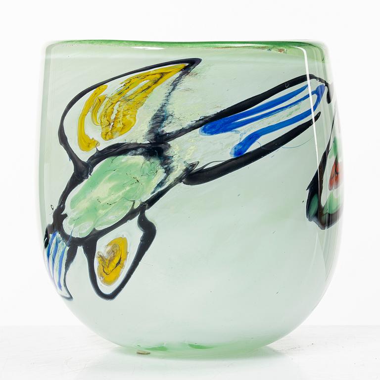 Birgitta Watz, skål, glas, Lindshammar, 1996.