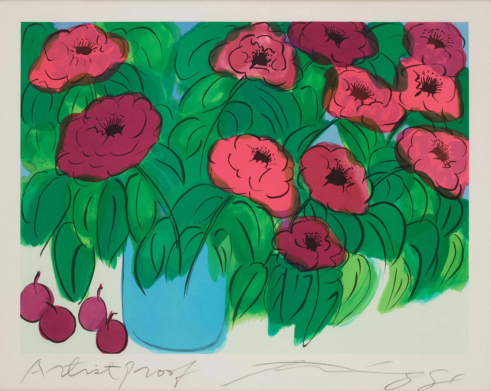 Walasse Ting, Still life with flowers.