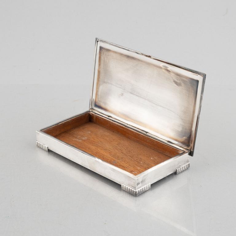 A Silver Cigarett Box, mark of Tenn & Silver Ab, Gothenburg 1951.