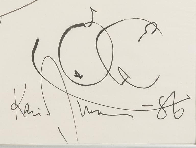Kari Juva, ink, signed and dated -86.