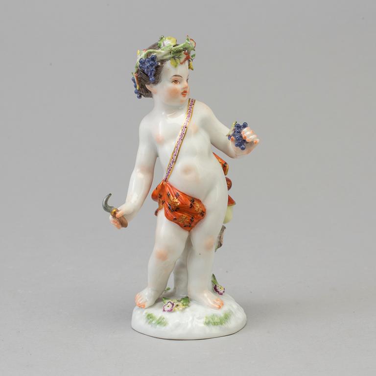 A Meissen allegorical figure representing fall, mid 20th Century.