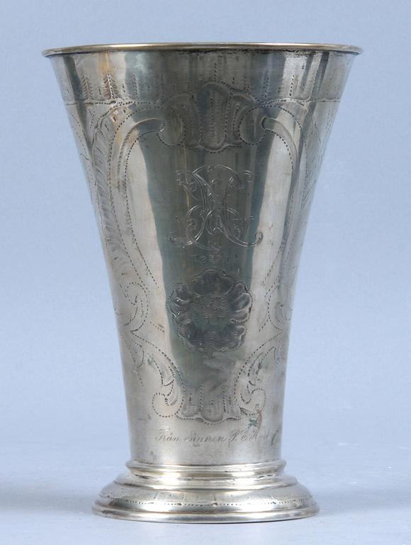 BÄGARE, silver, rokokostil, C G Hallberg, 1934. 340 gr.