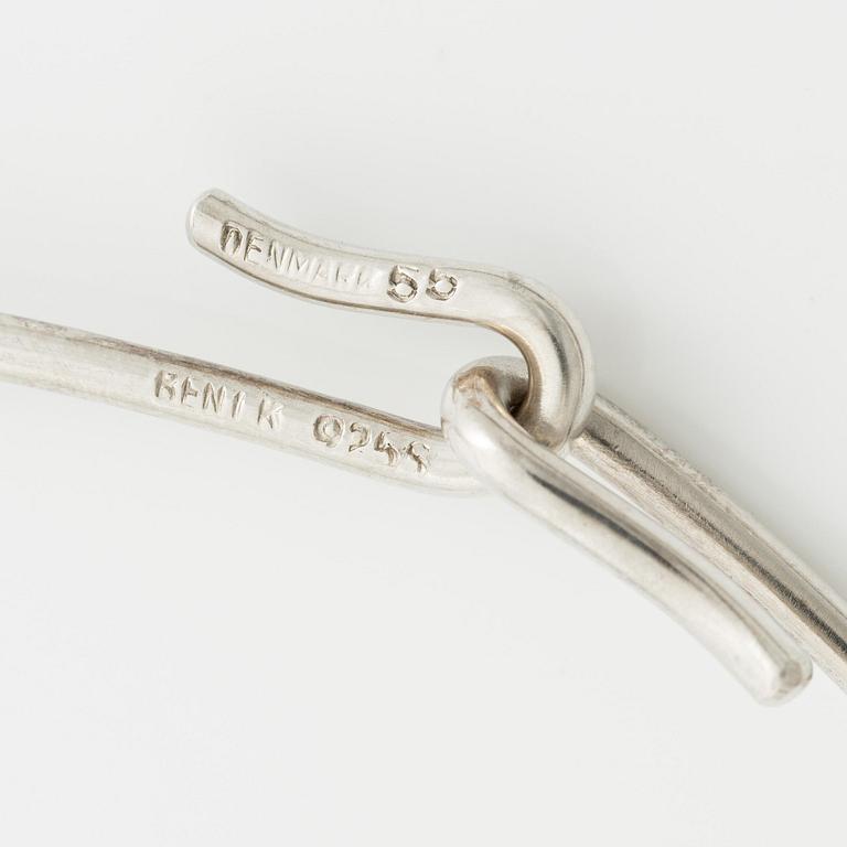 Anni & Bent Knudsen, collier, silver med cabochonslipade ametister, Danmark ca 1960-tal.