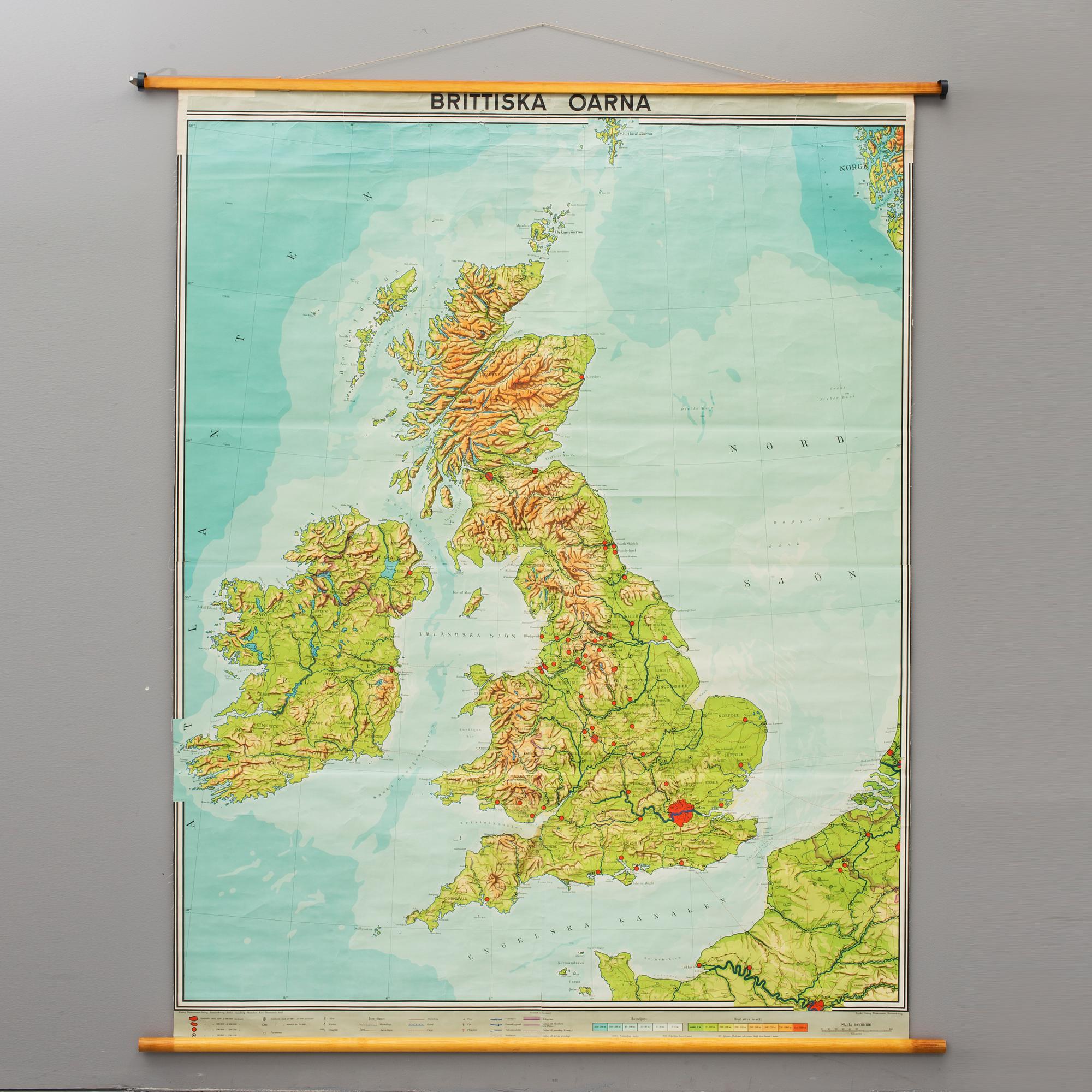 SKOLKARTA, P.A Nordstedts & Söner, 1930-tal.