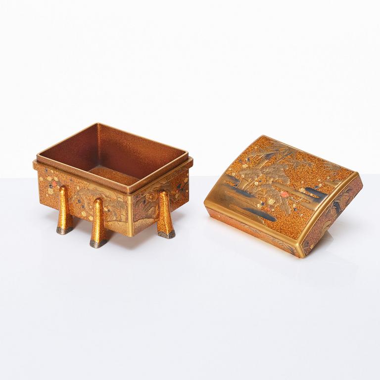 A Miniature lacquer Karabitsu, Meiji period, late 19th century.