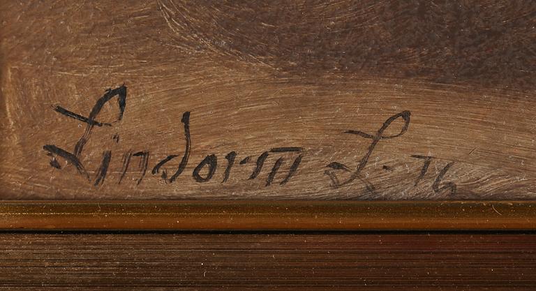 LINDORM LILJEFORS, olja på pannå, signerad och daterad -76.