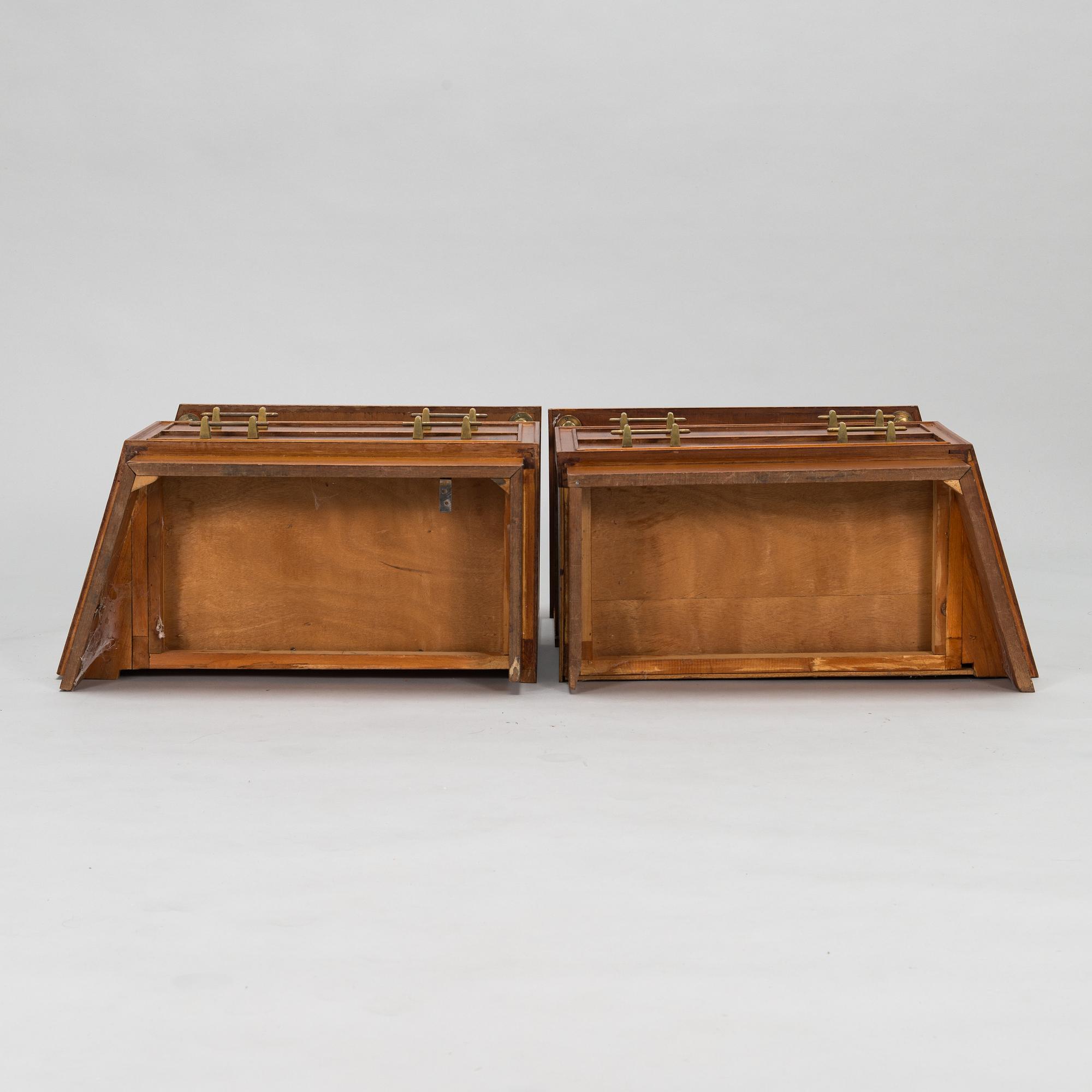 A pair of bed side tables, 1960s-70s.