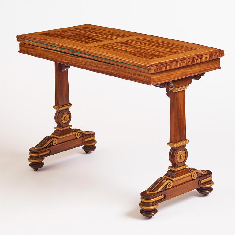 A William IV kingwood and mahogany card table by Thomas & George Seddon (firm active in London 1753/1815-70).