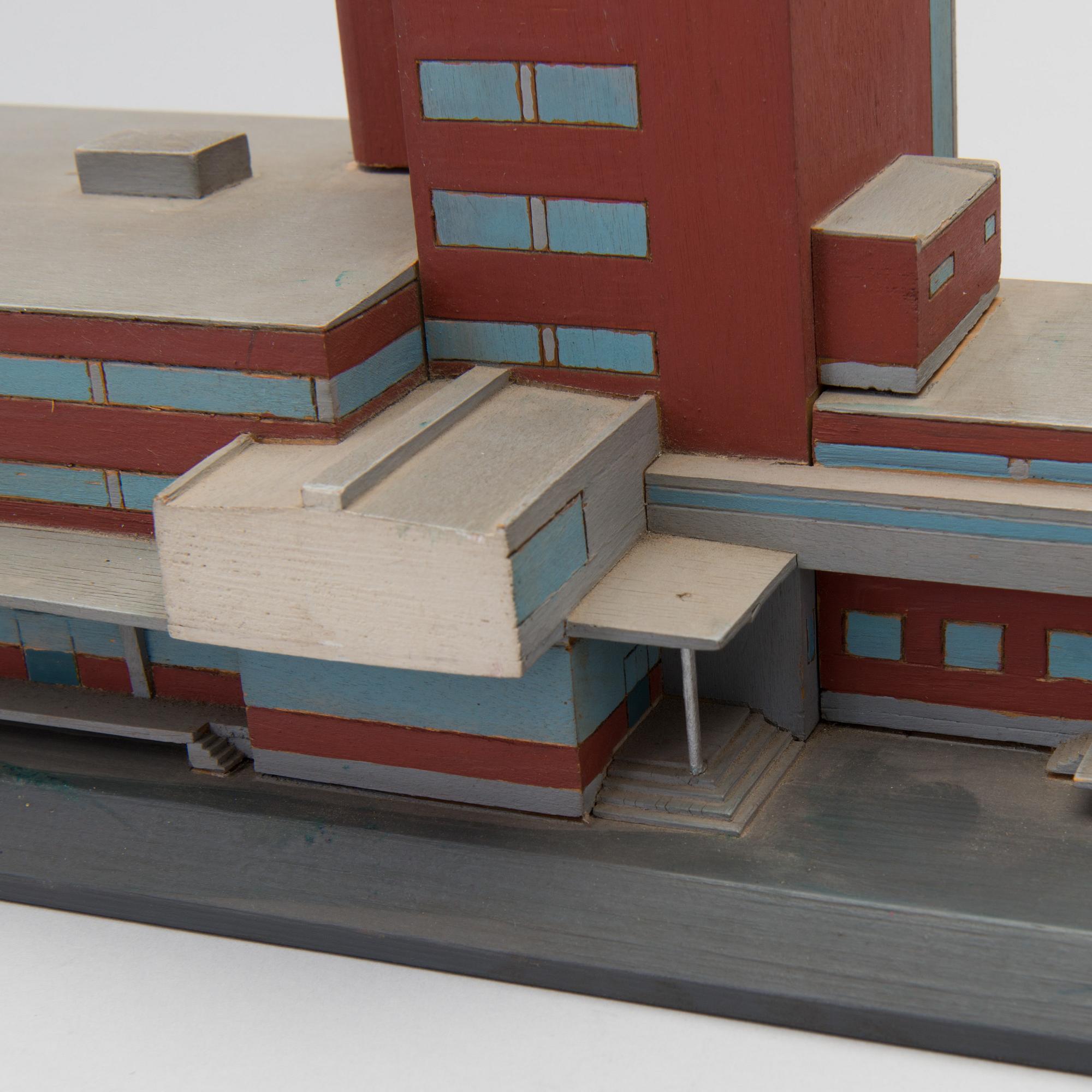 ERKKI HUTTUNEN, arkitekturmodell, Alkos fabriker i Rajamäki, Finland 1934.