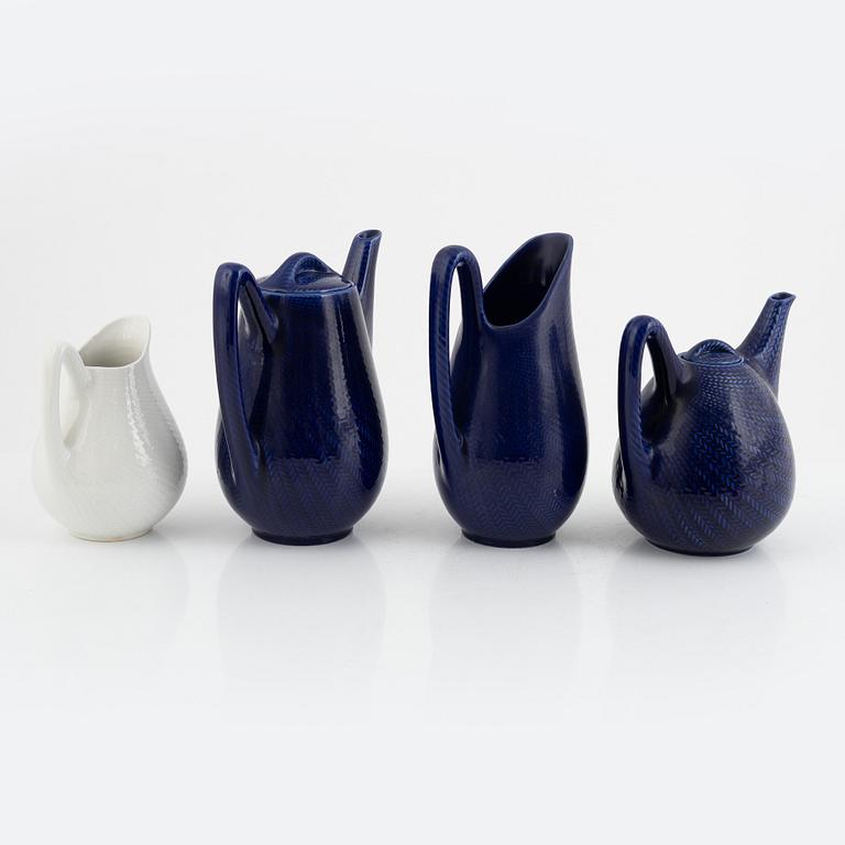 Hertha Bengtson, a porcelain dinner and coffee service, 81 pieces, "Blå Eld", Rörstrand, Sweden.