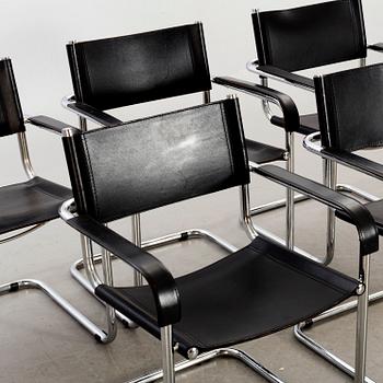 Five late 20th century Italian armchairs.