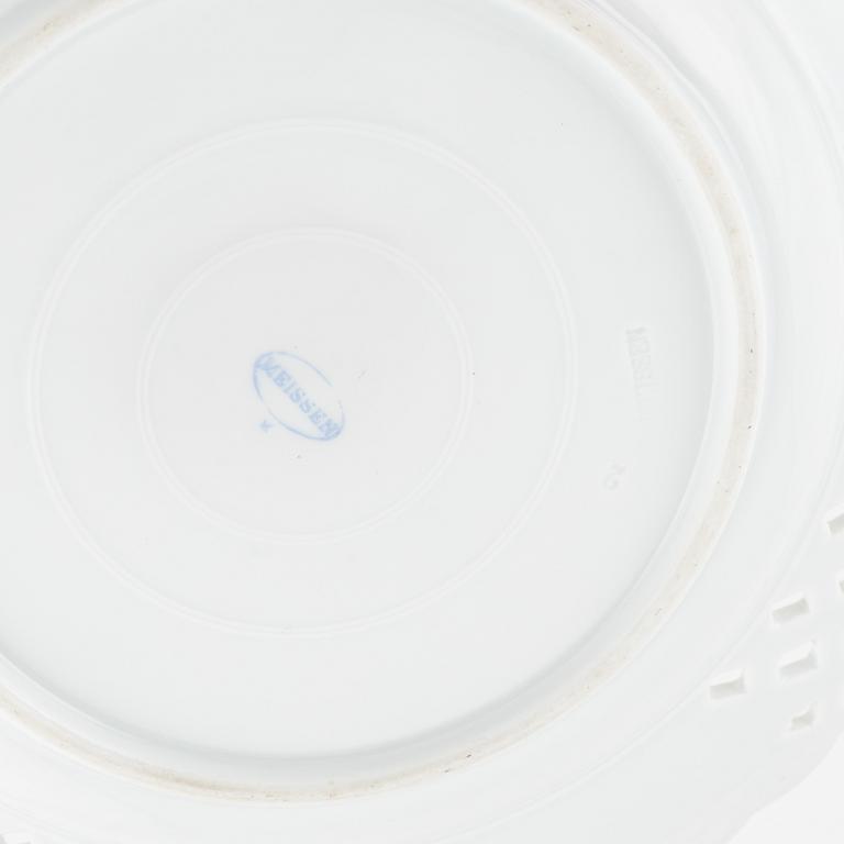 A set of eight porcelain plates, Teichert-Werke in Meissen, circa 1900.