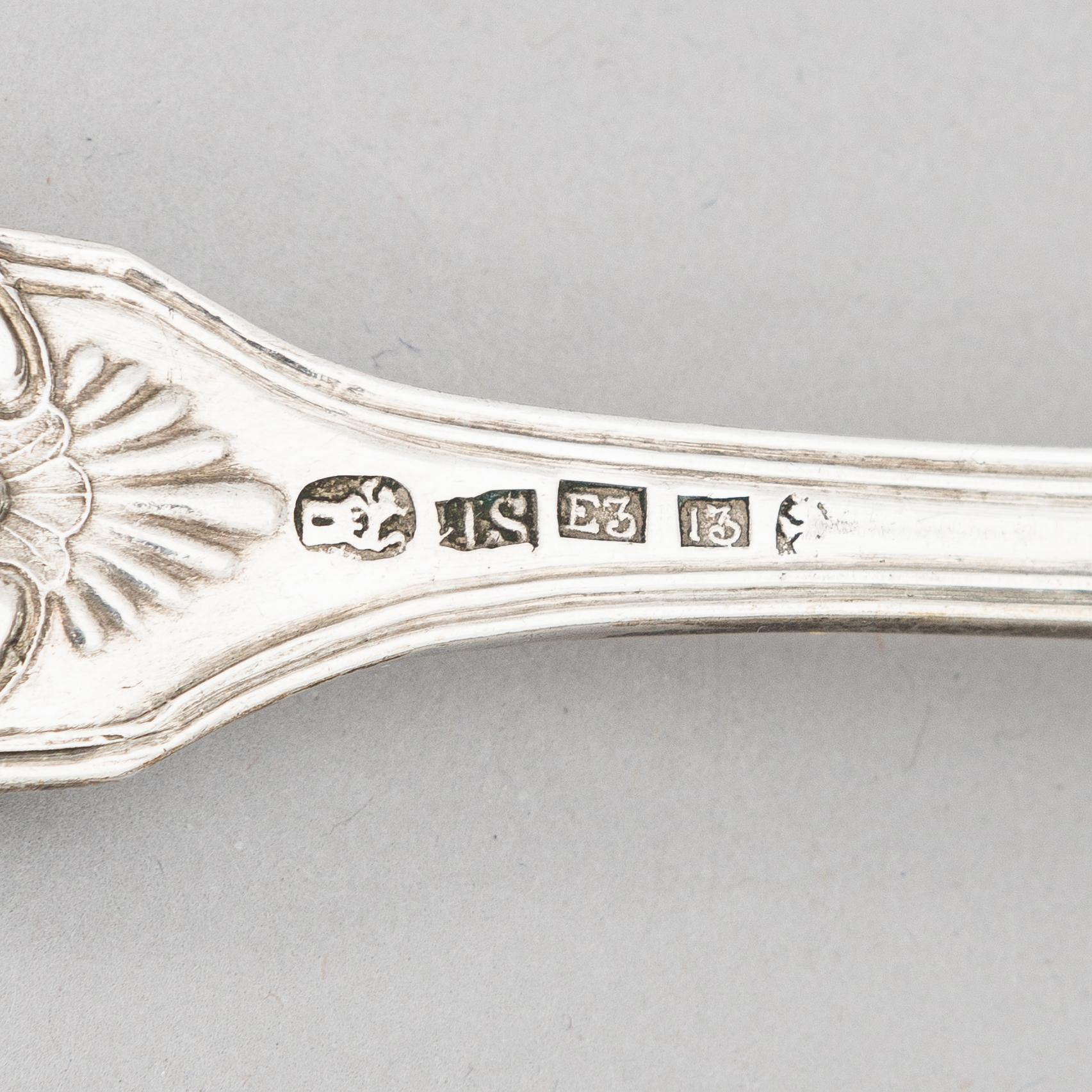 Finnish, 19th-century silver dinner and teaspoons, ten pieces, Jakobstad 1862 and Helsinki 1883.