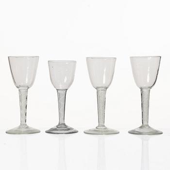 Glas, 4 st, spiralben, 1700-tal.