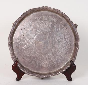 SALVER, silver, England, 331 gr.