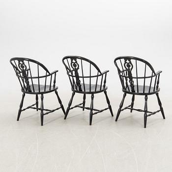 Chairs, 6 + 2, Windsor model, Gemla.