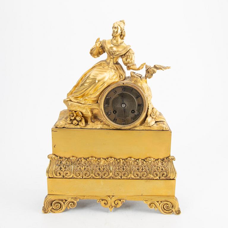 A late Empire table clock.