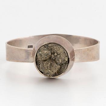 Silver and pyrite bangle, Ekeblad, Ljungby, 1968.