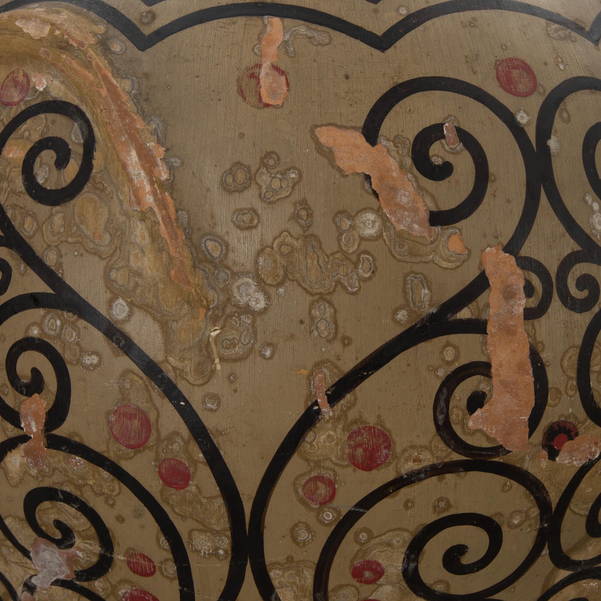 GOLVVAS, omkring 1900, målad terracotta.