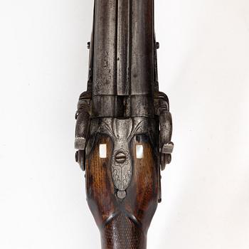A double barelled percussion shotgun by Gudmund Nystrand, Eskilstuna (1786-1863).