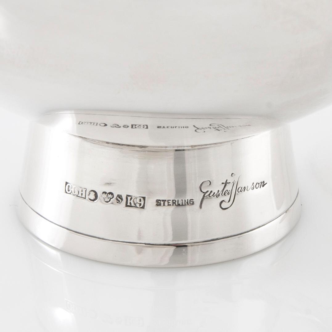 Gustaf Janson bowls, 3 pieces of sterling silver, CG Hallberg, Stockholm, 1950s/60s.