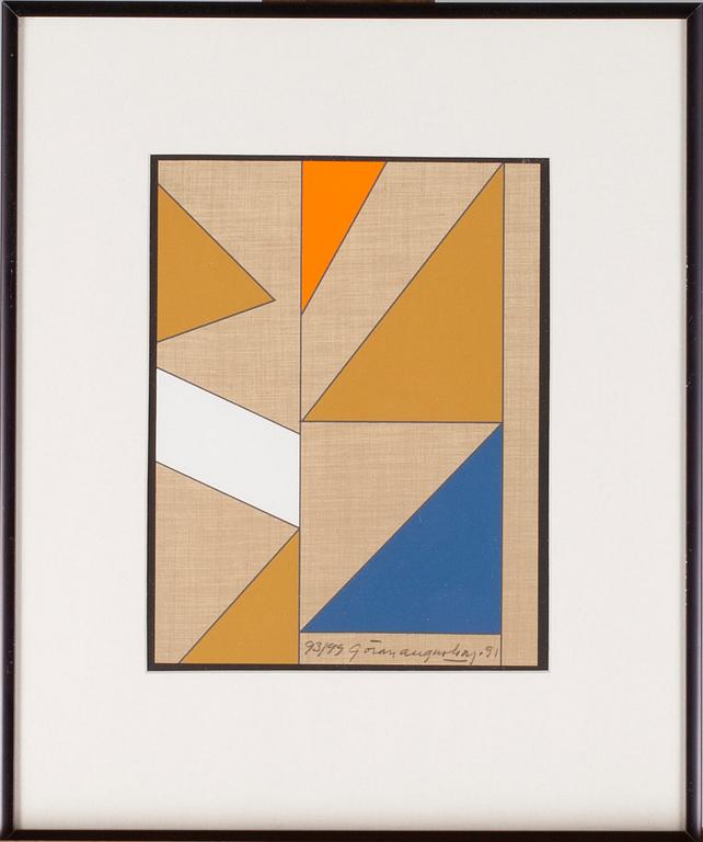 GÖRAN AUGUSTSON, 3 st, serigrafi, signerade, daterade -91 och numrerade.