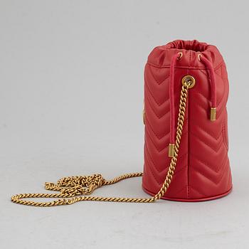 GUCCI, 'Marmont leather bucket bag'.