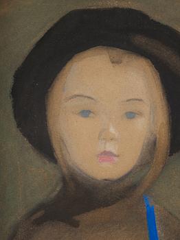 Helene Schjerfbeck, "Girl with Blue Ribbon".