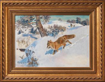 Bruno Liljefors, Fox in a winter landscape.