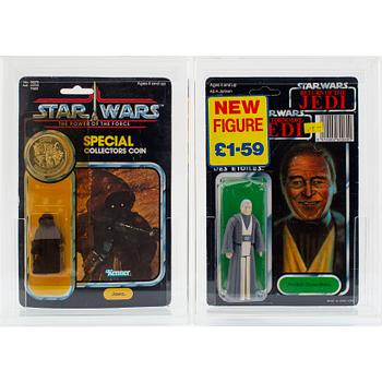 STAR WARS, ROTJ Tri-Logo Anakin Skywalker, Palitoy 1983 &  POTF Jawa 92 back, Kenner 1984.