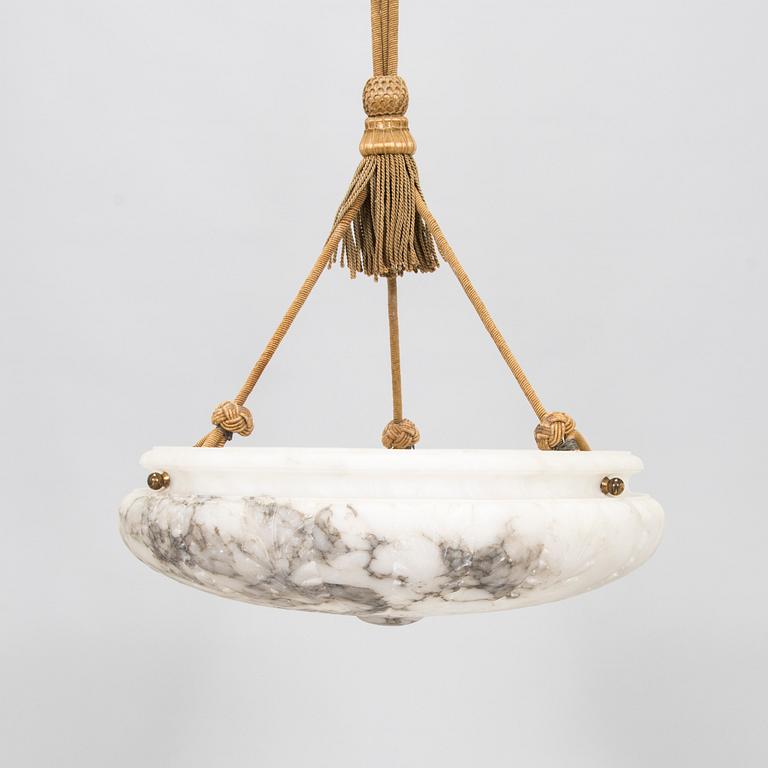 An alabaster ceiling lamp, 1920s.