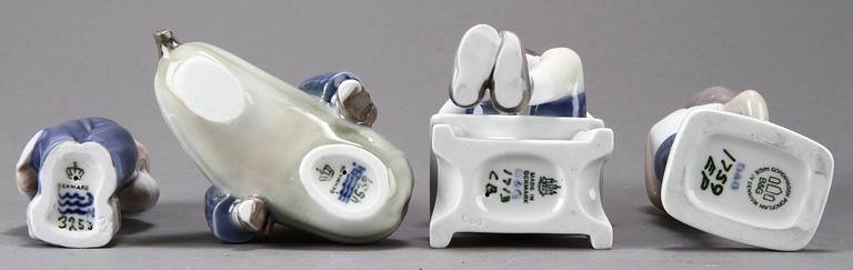 FIGURINER, 6 st, porslin, Bing & Gröndahl och Kongl Dansk.