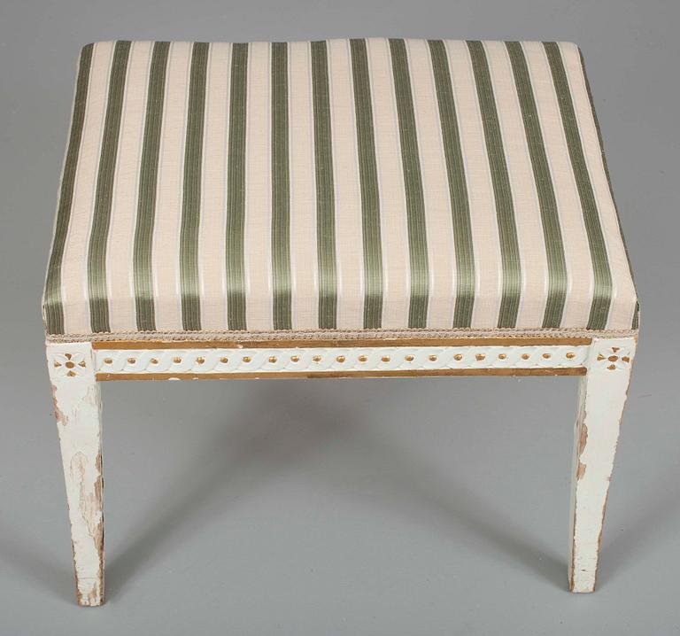 TABURETT, sengustaviansk stil, sent 1800-tal.