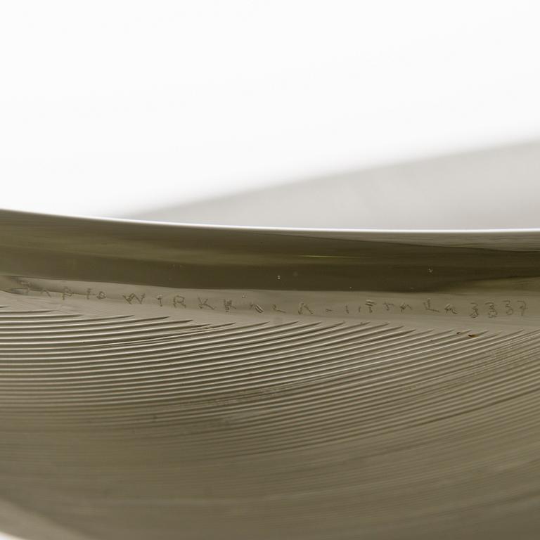 TAPIO WIRKKALA, VATI, 'Lehti', lasia, signeerattu Tapio Wirkkala Iittala 3337.