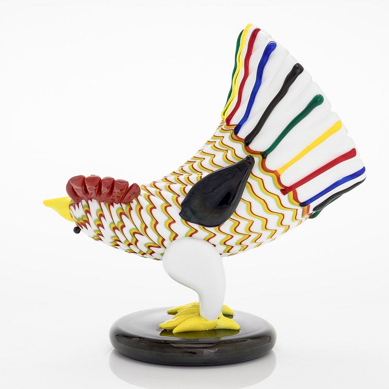 Fulvio Bianconi, a glass figurine, 'Gallo', Venini, Murano, Italy.