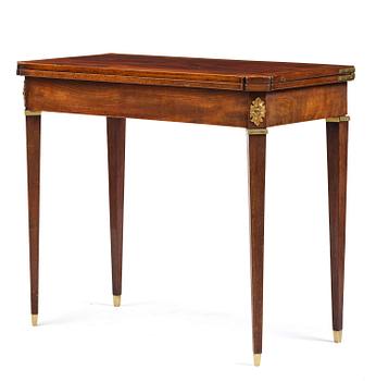 56. A Gustavian 'concertina action' mahogany games table by Georg Haupt (master in Stockholm 1770-84).