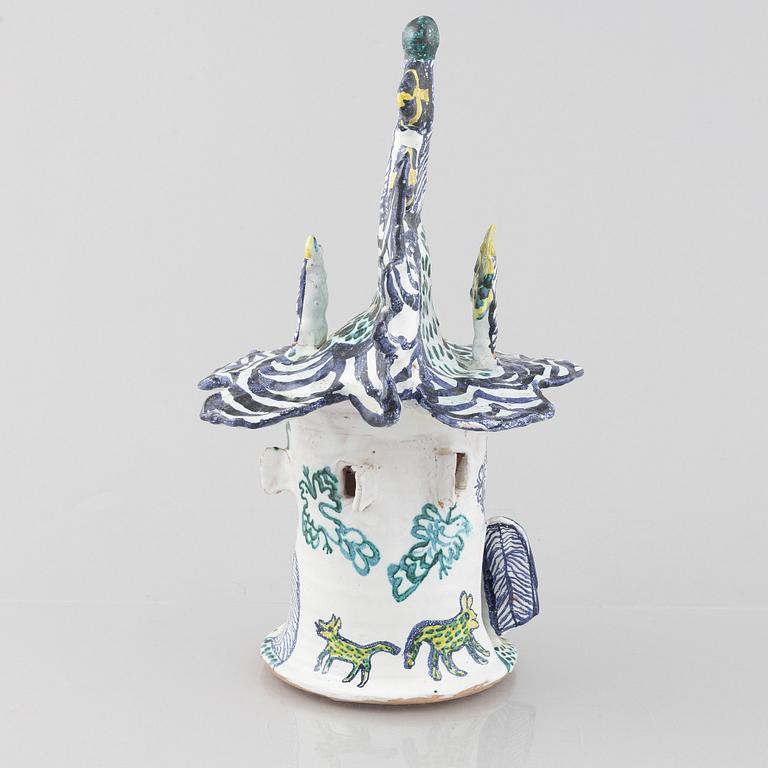 Ulrica Hydman-Vallien, unik skulptur, glaserat lergods, proveniens Sven Lundh.