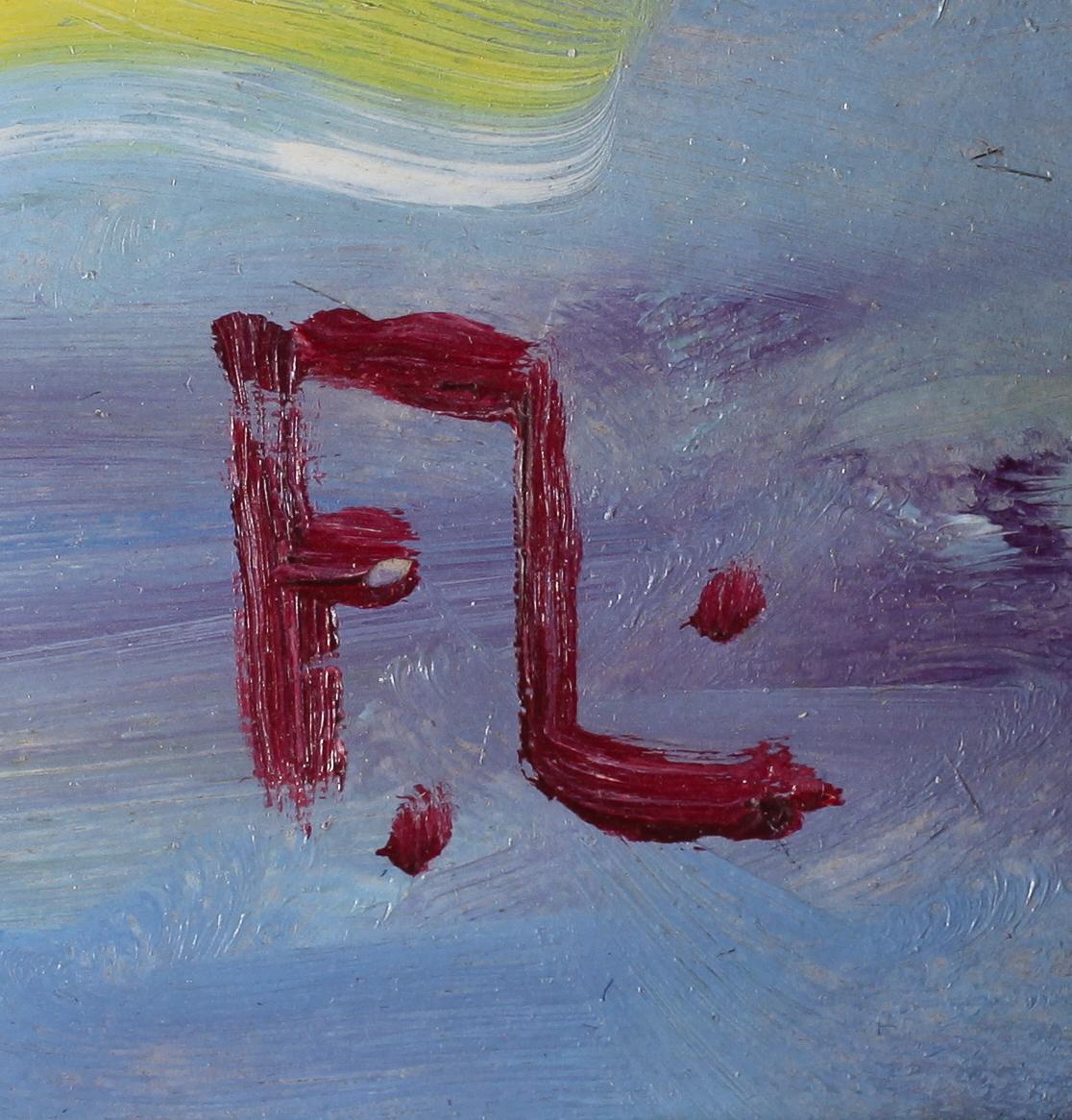 FRANS LARSSON, olja på pannå, monogramsignerad.