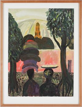 Waldemar Sjölander · WALDEMAR SJÖLANDER, gouache. Signerad och daterad 1947.