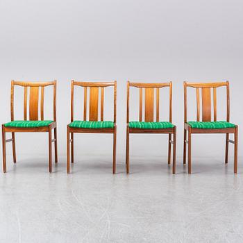 Four second half of the 20th century teak chairs.