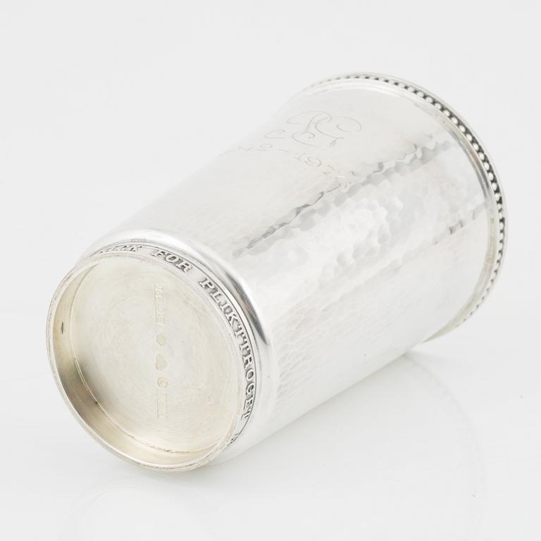 A Swedish silver vase, bearing the mark of Ceson, Gothenburg, 1976.