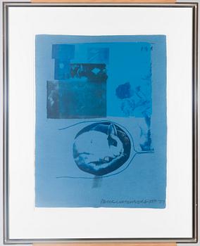 396. ROBERT RAUSCHENBERG, värilitografia, signeerattu ja päivätty -77.